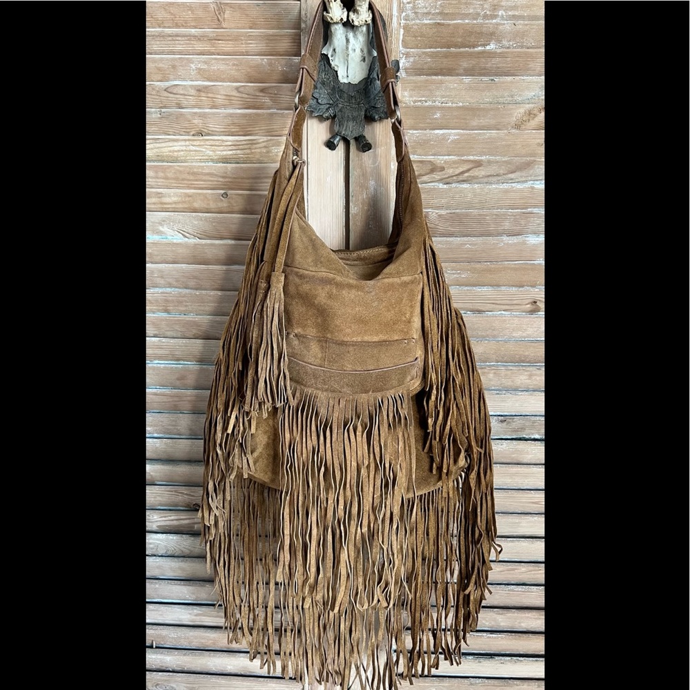 French Connection Suede Fringe Purse/Bag